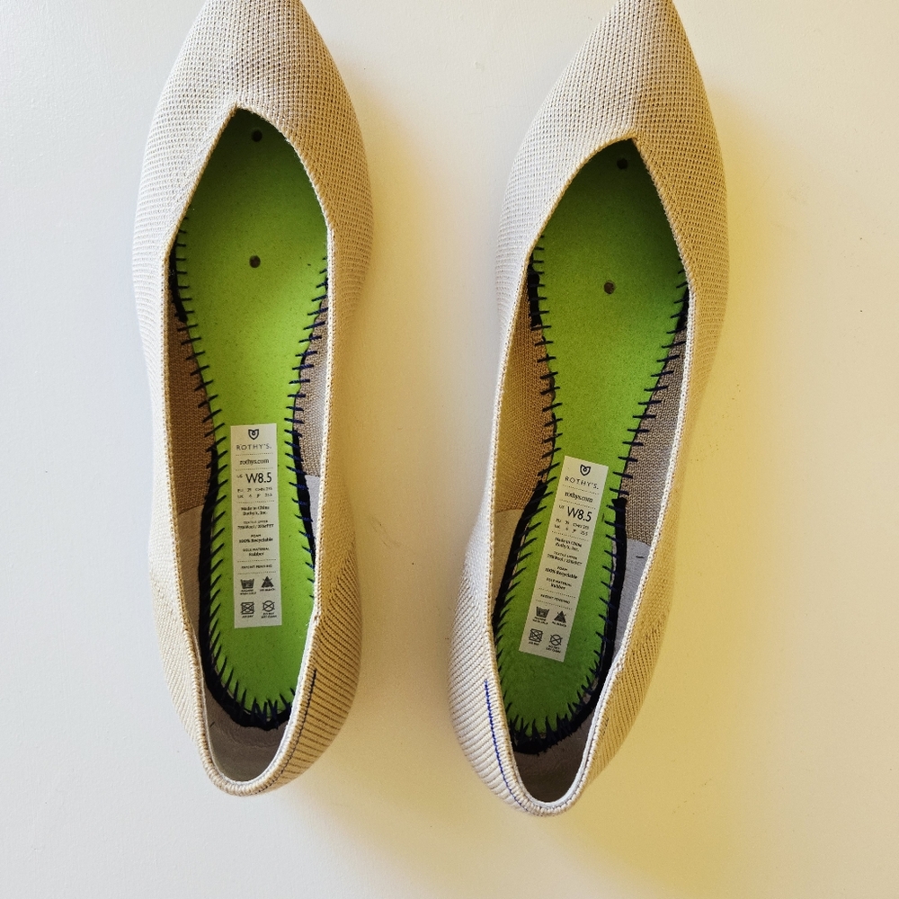 Rothy’s Merino Camel Points Pointed Toe Knit Flats Limited Edition Size 8.5 NWOB - Picture 15 of 16